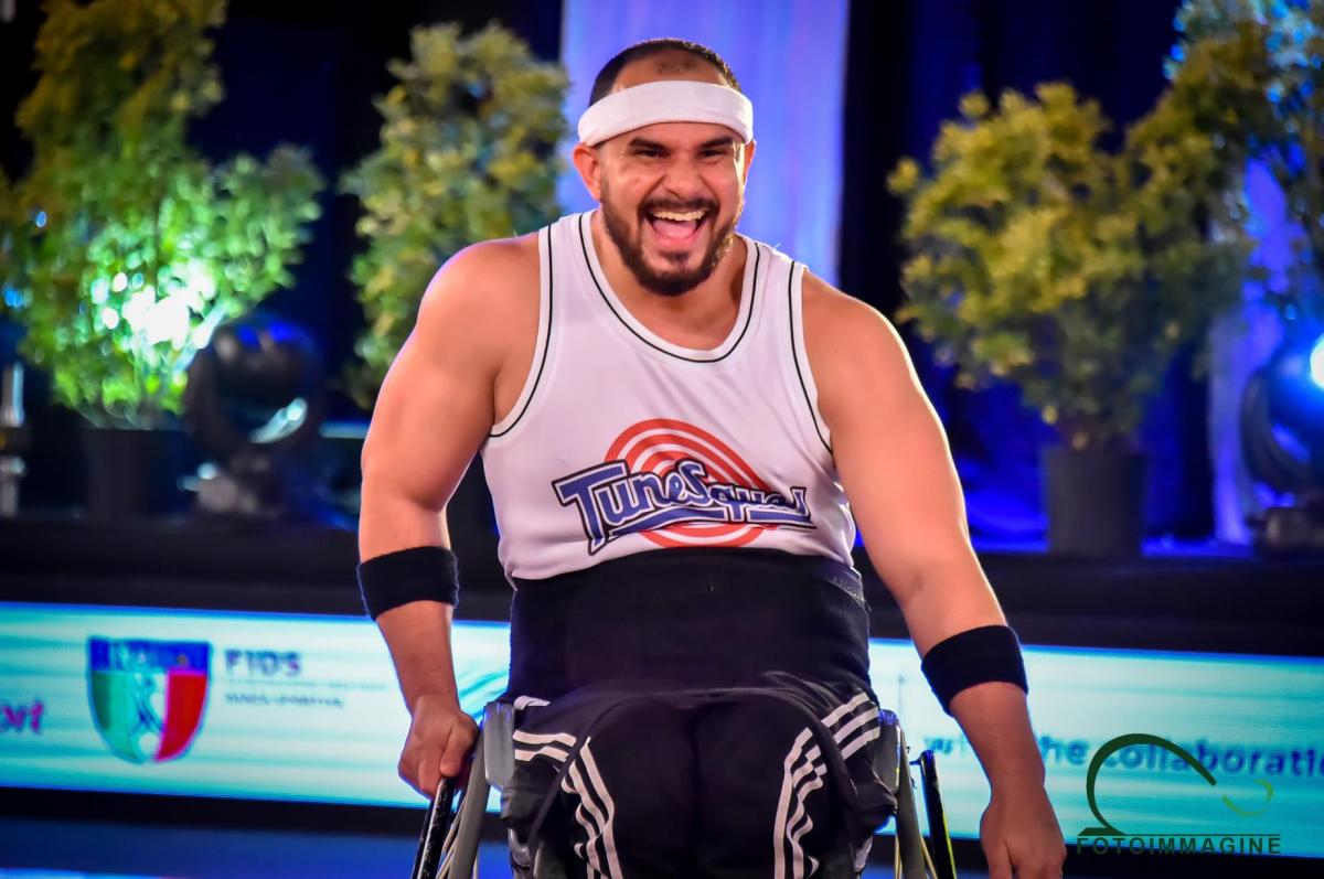 A male dancer in a wheelchair
